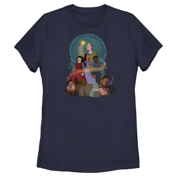 Women's Disney Wish Asha and the Teens  T-Shirt - Navy Blue - Small