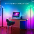 thumbnail image 4 of Amdohai 9W 150CM/59Inches BT Connected LEDs RGB Corner Floor Lamp Standing Light A tmosphere Lighting Fixture USB Operated with Controlller/ 3 Controlling Modes/ 256 Dynamic Effects/ Timing Timer, 4 of 8