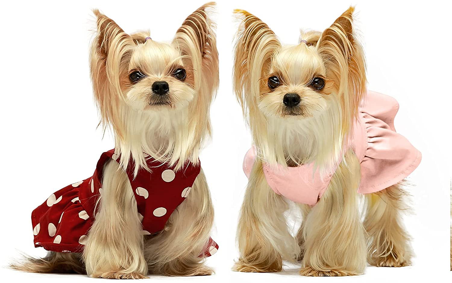 JACKY-Store Small Dog Cat Pet Printed Shirt Dress Fly Sleeve Dress for Pet Summer Pet Dog Clothes Puppy Dog Cat Vest Shirt Fake Strap Dog Clothes Pet Grid Skirt for Small Medium Pets