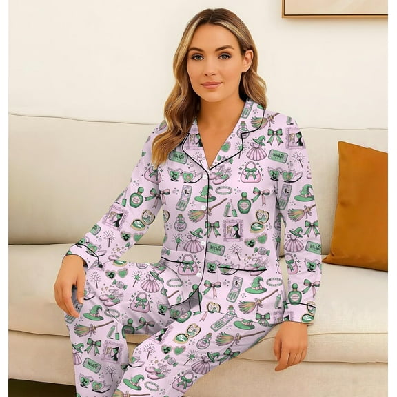 Halloween Witch Pajama Set, Wizard Party Pyjamas, Girly Magical Nightwear, Musical Movie Shirt, Holiday Matching Set