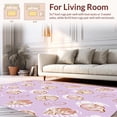 thumbnail image 2 of ODIKA 6'x9' Machine Washable Non-Slip Area Rug, Nautical Knot and Anchor with Delicate Sea Shell Embellishments High Traffic Rug, Purple, 312238, 2 of 7