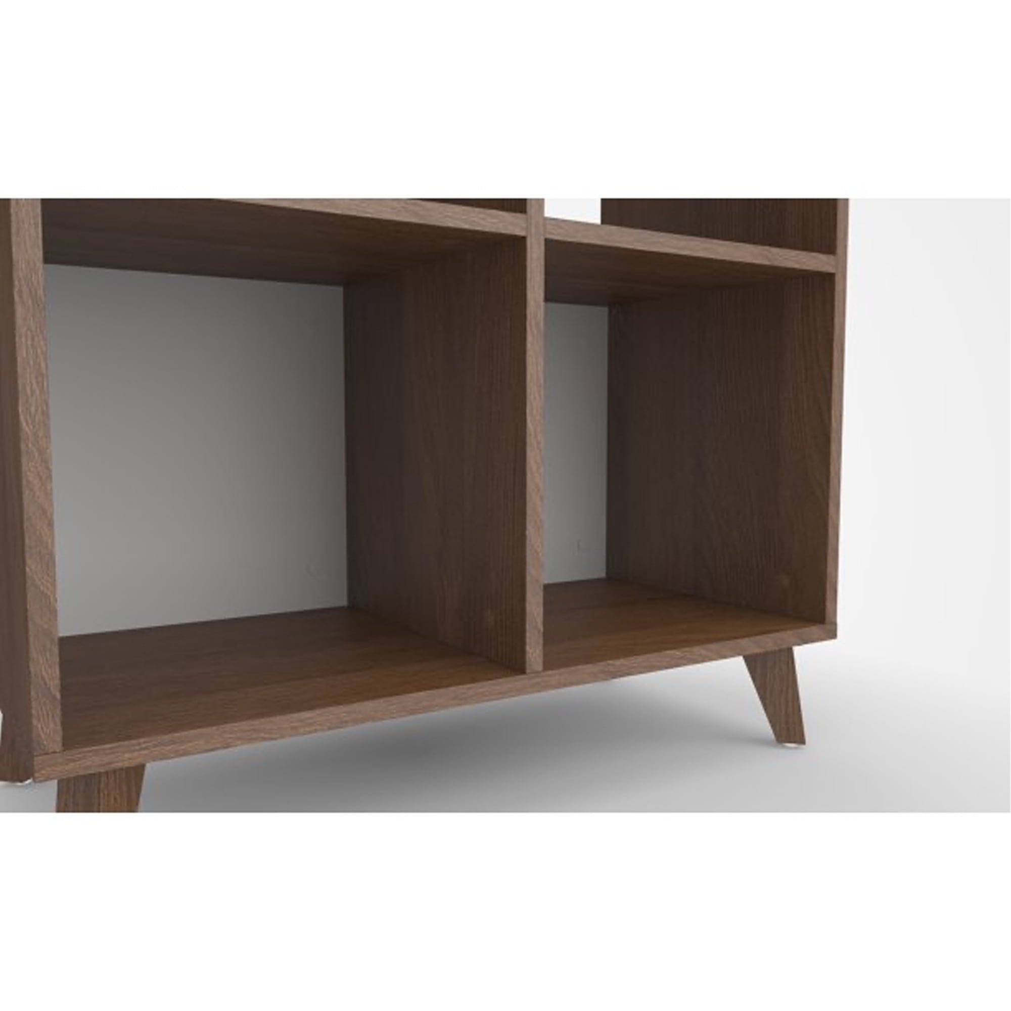 Hon Basyx 36 Inch Modern Wooden Cube Storage Bookcase, Medium Walnut