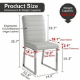 thumbnail image 5 of Ciphrias Light Gray Dining Chairs Set of 2 PU Leather Padded Iron Legs for Dining Room, 5 of 7