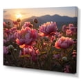 thumbnail image 2 of Designart "Pink Peonies landscape With Sunset" Peonies Canvas Art Print, 2 of 5