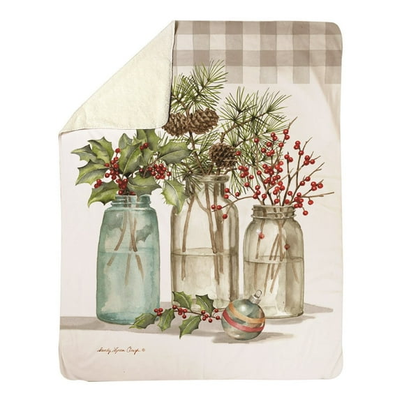 Christmas Gatherings Sherpa Fleece Throw With Multi Finish SACHGT