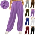 thumbnail image 2 of ctdiral Women Wide Leg Pleated Sweatpants Fashion Baggy Athletic Joggers Drawstring Waist Lounge Pants with Pockets Casual Lightweight Yoga Pants Gray XL, 2 of 7