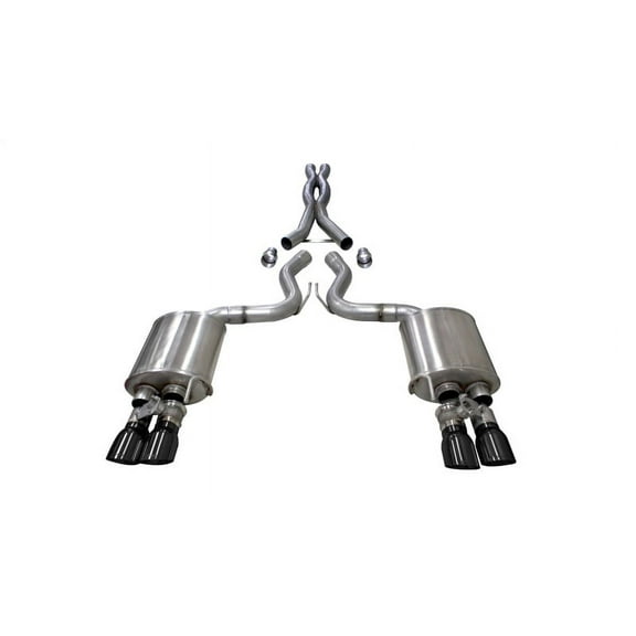 Corsa 2018  Ford Mustang GT Fastback 5.0L 3in Cat-Back System Dual Rear Exit w/ 4in Black Tips