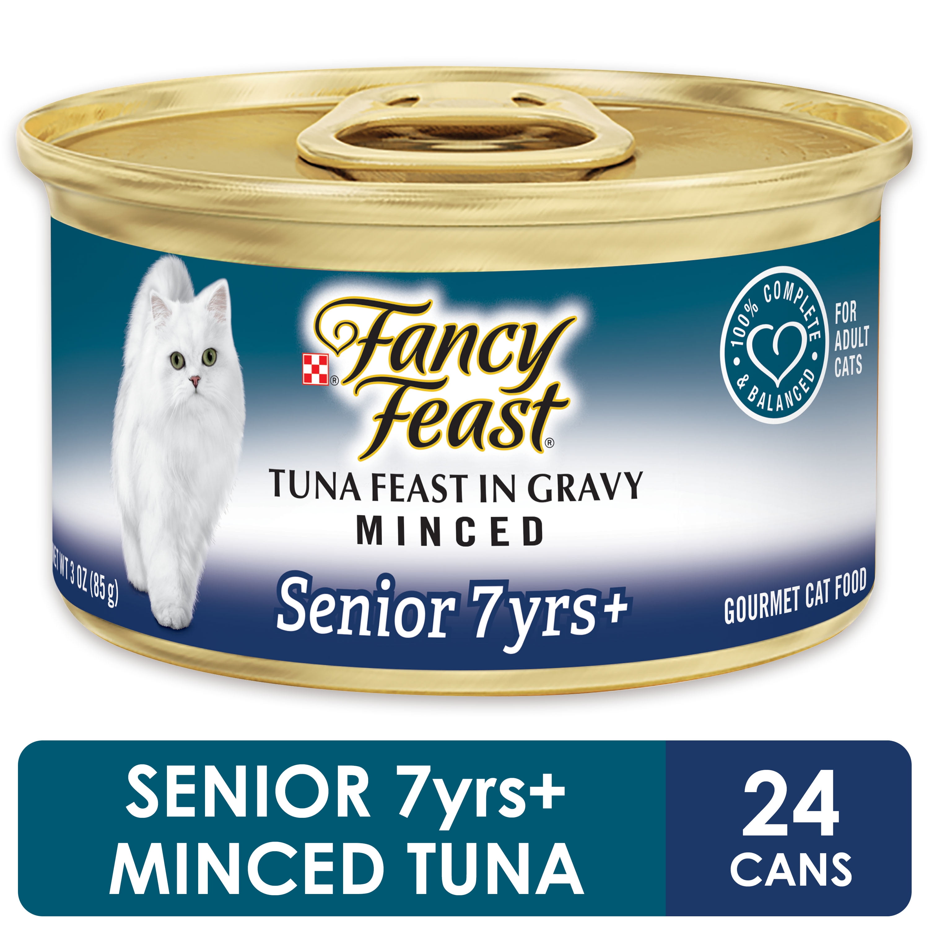(24 Pack) Fancy Feast High Protein Senior Gravy Wet Cat Food, Tuna