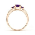 thumbnail image 2 of ANGARA Natural 0.7 Ct. Amethyst with Diamond Classic Ring in 14K Rose Gold for Women (Ring Size: 3.5), 2 of 8