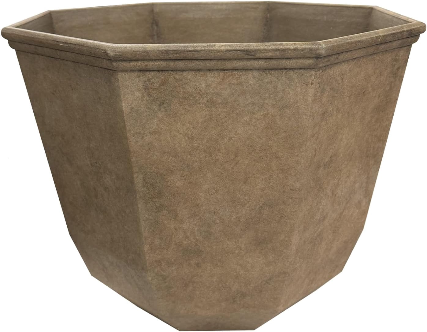 Lightweight Indoor & Outdoor Plant Pots - UV-Resistant Resin Flower Pots - Planters for Flowers & Herbs (15” Weathered Copper)