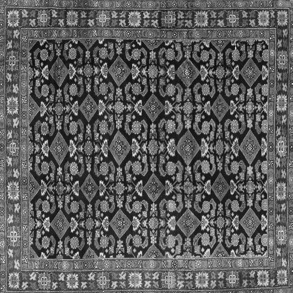Ahgly Company Indoor Square Persian Gray Traditional Area Rugs, 5' Square