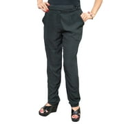 Mogul Women's Casual Pant Solid Black Loose Long Pants