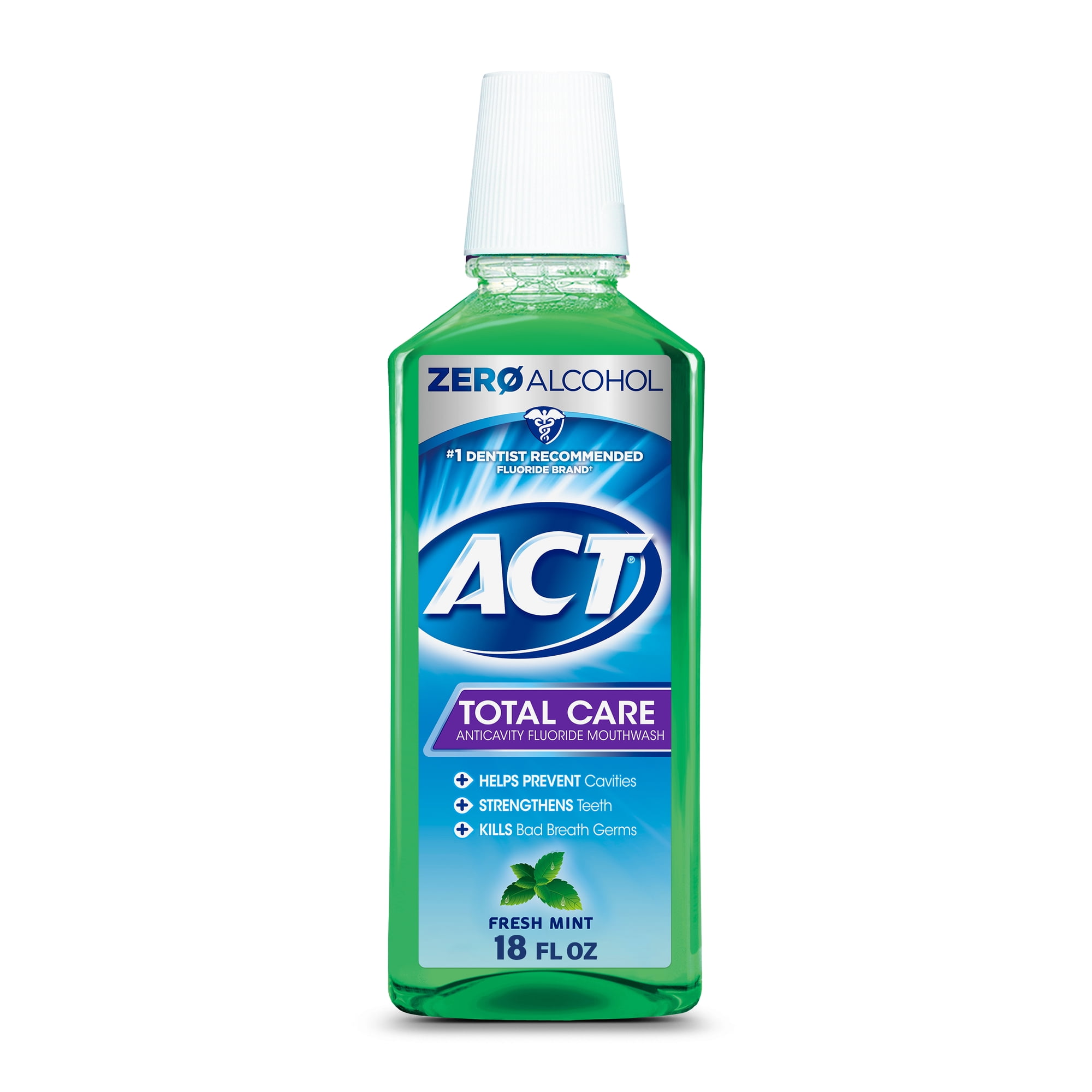 ACT Total Care Anticavity Fluoride Mouthwash, Fresh Mint, 18 fl. oz.