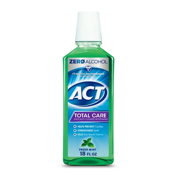 ACT Total Care Anticavity Fluoride Mouthwash, Fresh Mint, 18 fl. oz.