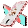 thumbnail image 7 of nancheng for (B140DL) BLU View 3 Phone Case with Ring Stand Strap Lanyard Shockproof Protective Cover - Rose Butterfly, 7 of 7