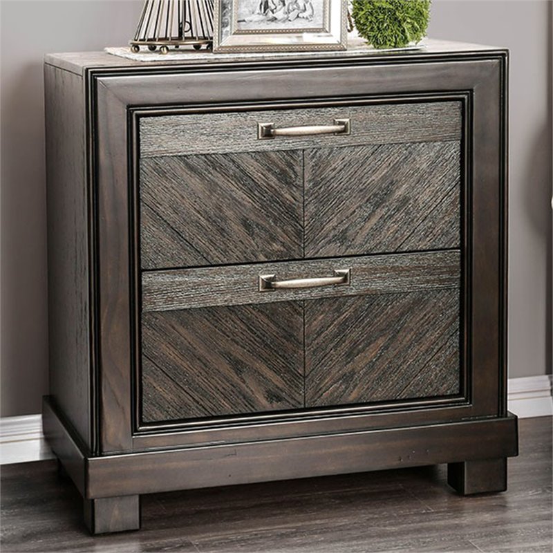 Furniture Of America Reauso Transitional Wood 2 Drawer Nightstand In Espresso Walmart Canada