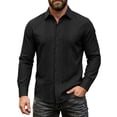 thumbnail image 2 of Men's Tuxedo Shirt Formal Dress Shirt Pleated Long Sleeve Button Down Shirts for Prom Party Wedding, 2 of 9