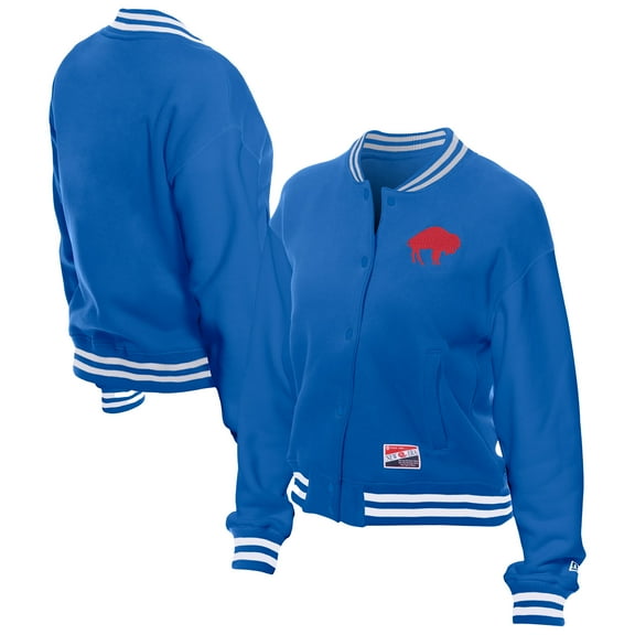 Women's New Era Royal Buffalo Bills Throwback Fleece Full-Snap Jacket