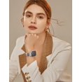 thumbnail image 5 of Wearlizer Leather Watch Band Compatible with Apple Watch Bands 38/40/41/42/44/45/46/49mm Women Metal Ring Loop Strap for Iwatch Series 11/10/9/8/7/6/5/4/3/SE/Ultra, 5 of 6