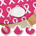 thumbnail image 4 of Pink Breast Cancer Round Fitted Tablecloth with Elastic Edge,Dining Table Cover Waterproof,Outdoor Round Tablecloth for Camping,Dining,Indoor and Outdoor, 4 of 7