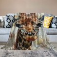 thumbnail image 2 of BCIIG Giraffe Warm Lightweight Blanket Soft Fleece Blankets Throw Blanket Living Rooms Sofa Decor Cow Gifts All Seasons Long-lasting Blanket for All Seasons 40x50in, 2 of 6