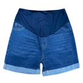 thumbnail image 7 of Maternity Denim Shorts Summer Pregnancy Over Belly Stretch Comfortable Casual Wear With Distressed Holes Thin Fabric, 7 of 7