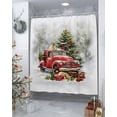 thumbnail image 4 of Christmas Shower Curtain, Red Truck Xmas Tree Snowflake Waterproof Washable Boho Funny Cute Shower Curtains Set for Bathroom Farmhouse Bathtubs Decor with Hook, 72"Wx84"L, 4 of 7