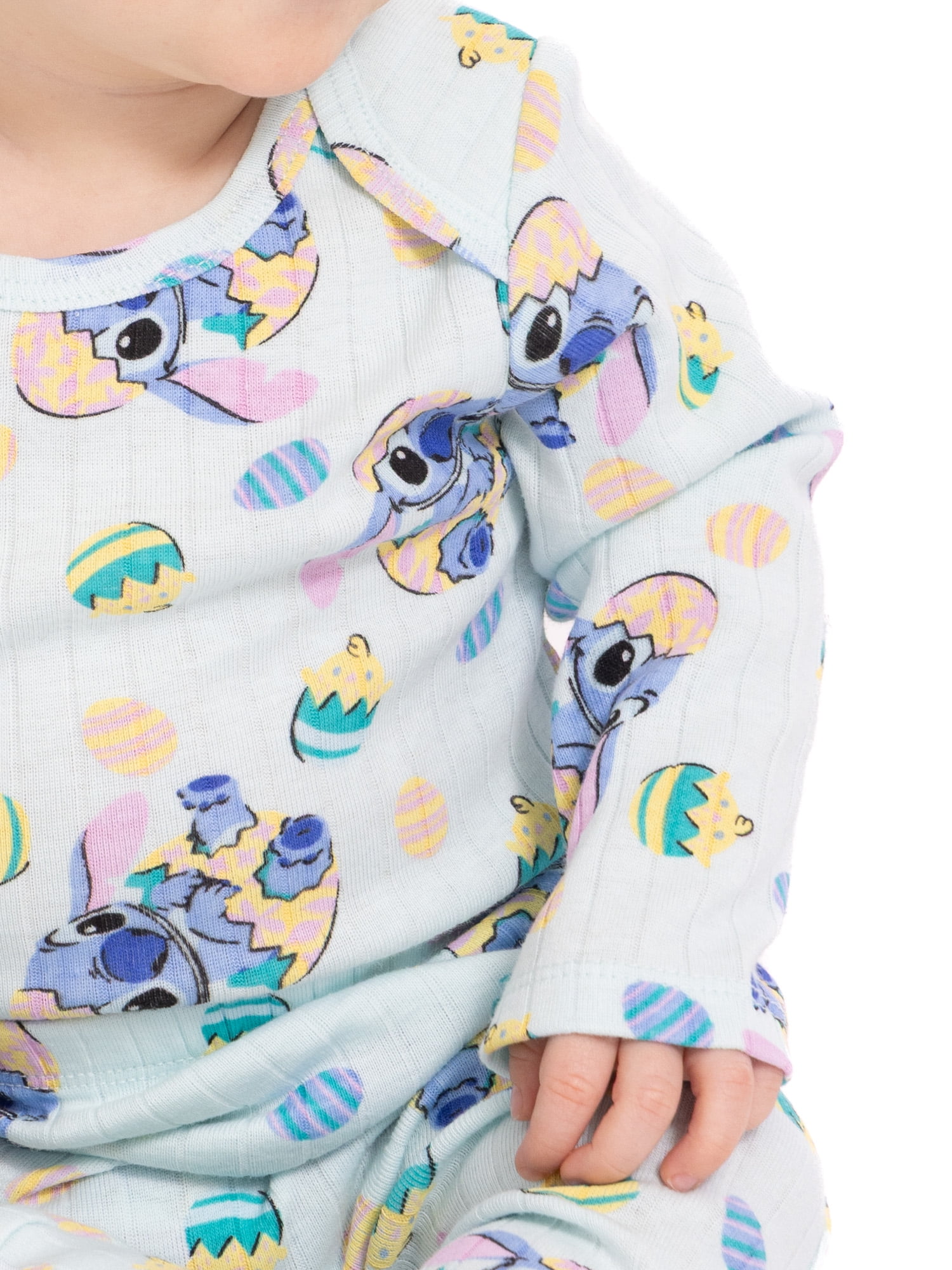 Disney Stitch Unisex Baby Easter Long Sleeve Bodysuit with Matching Joggers, 2-Piece Set, Sizes Newborn-12M