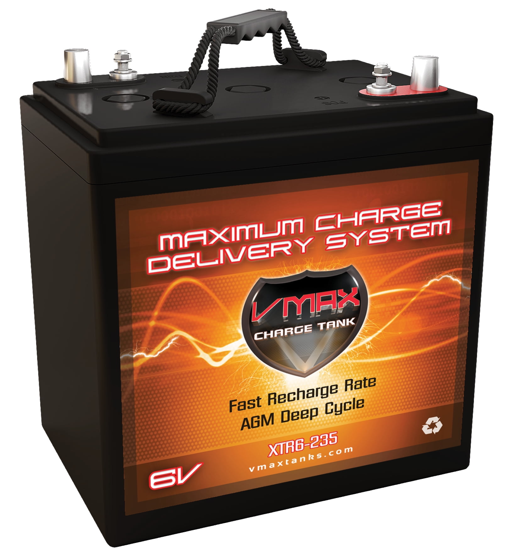 VMAX XTR6-235 6 Volt 235Ah AGM Deep Cycle Group GC2 Battery for Golf Are Golf Cart Batteries Ac Or Dc