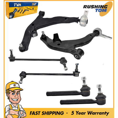 New 6 Pc Suspension Kit Control Arms / Tie Rods / Sway Bars For Nissan