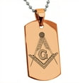 thumbnail image 4 of Tioneer Stainless Steel Freemasons Masonic Floral Compass Engraved Dog Tag Pendant Necklace, 4 of 4