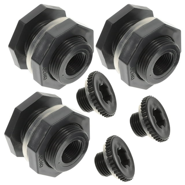 Shisuyan 1 Set Bulkhead Fitting Garden Hose Repair Fitting For Rain Barrels Aquariums