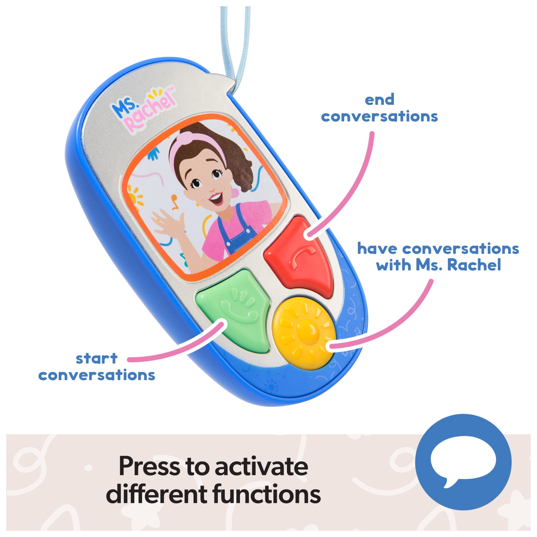 Ms. Rachel Electronic Talk with Me Learning Phone with Conversational Phrases for Kids Ages 1+