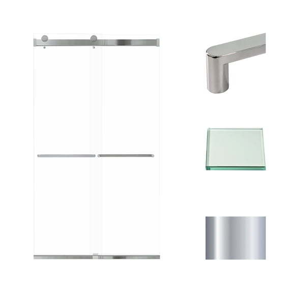 Transolid Brp488008c-R 80" High X 48" Wide Bypass Frameless Shower Door - Chrome