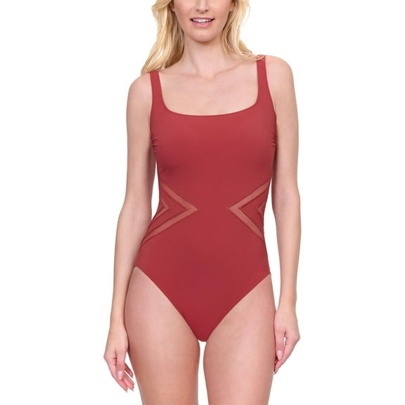 Gottex womens  Square Neck One-Piece, 6, Red