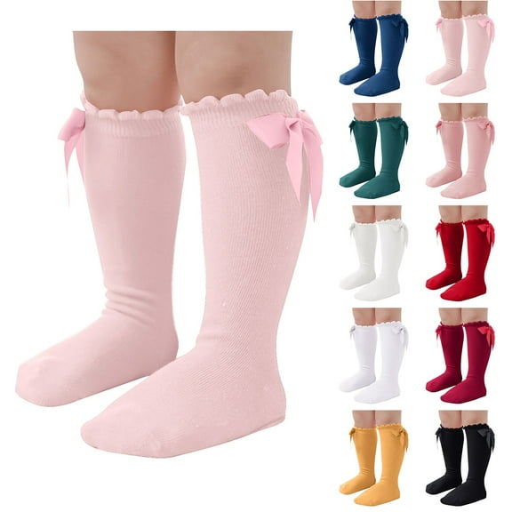 Fancifize Girls Boys Cute Socks Casual Knee High Socks Kids Moisture Wicking Breathable Socks Outdoor Athletic Socks