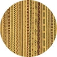thumbnail image 1 of Ahgly Company Indoor Round Abstract Brown Modern Area Rugs, 6' Round, 1 of 4