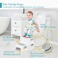 thumbnail image 3 of Taburete Forbena para baño infantil, 2 escalones, blanco y gris, 3 of 6