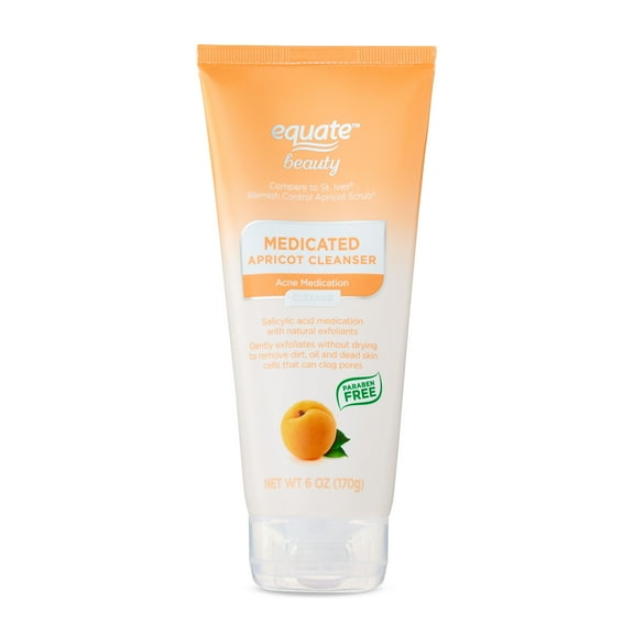 Equate Beauty Medicated Apricot Cleanser Acne Medication, 6 oz