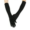 thumbnail image 4 of Jiyugala Women's Gloves & Mittens Sexy Party Gloves 22'' Long Black White Satin Finger Mittens Men's Gloves & Mittens, 4 of 4