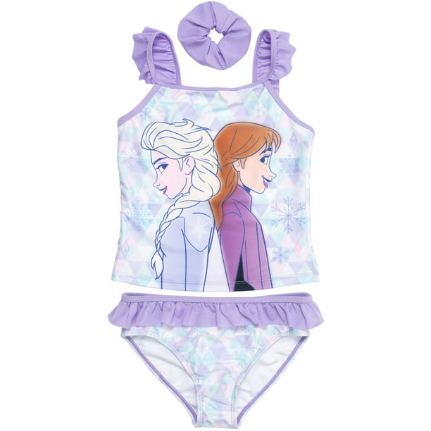 dok Lake Taupo Promotie Disney Frozen Princess Anna Elsa Little Girls Tankini Top Bikini Bottom and  Scrunchie 3 Piece Swimsuit Set Purple 6 - Walmart.com