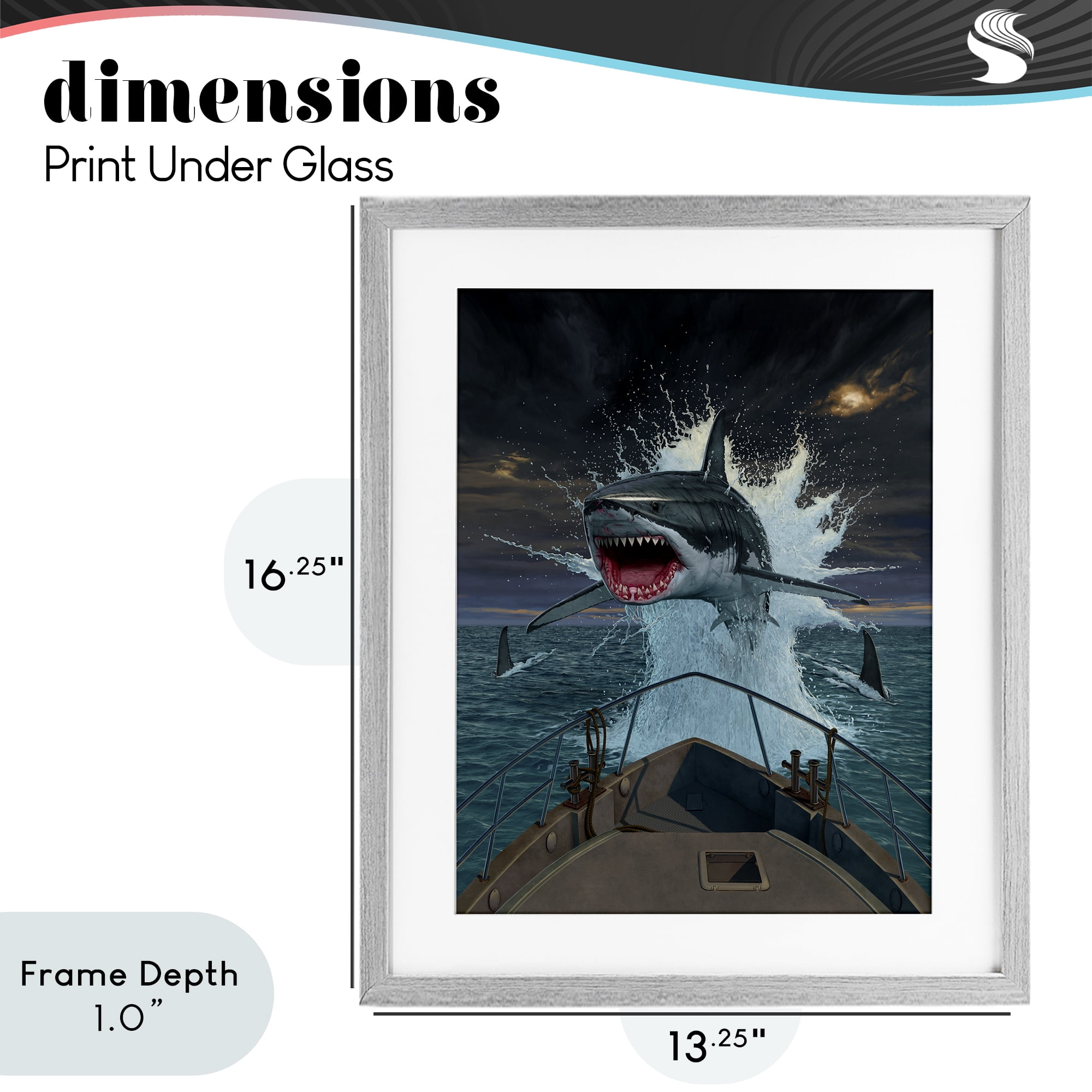 Stupell Industries Fish Out Of Water Gray Framed Print Under Glass, design by Vincent Hie