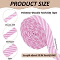 thumbnail image 2 of 10.94 Yards Pink White Stripe Bias Binding 3/4Inch Wide Striped Ribbon Polyester Twill Striped Piping Ribbon for DIY Garment Sewing Seaming Piping Quilting Pink DIY, 2 of 9