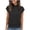 Black, variant on Tops For Women Summer Mock Neck Short Sleeve Gathered Hem Trendy Casual Solid Everyday Brunch Streetwear Workday Travel Look Relaxed Modern Resort