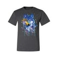 thumbnail image 2 of Wolf Painting Splatter Abstract Art Animal Lover Men's Graphic T-Shirt, Heather Black, 3XL, 2 of 3