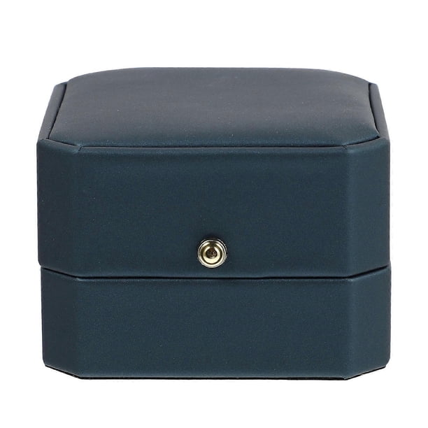 Navy PU Jewelry Display Case for Storage Elegant Necklace Holder Ideal Gift for Special Occasions 8.5 x 6.5 x 2.5 Inches
