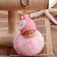 thumbnail image 3 of Ludlz Cute Sleeping Baby Fluffy Pompom Plush Doll Hanging Pendant Key Ring Keychain, 3 of 7