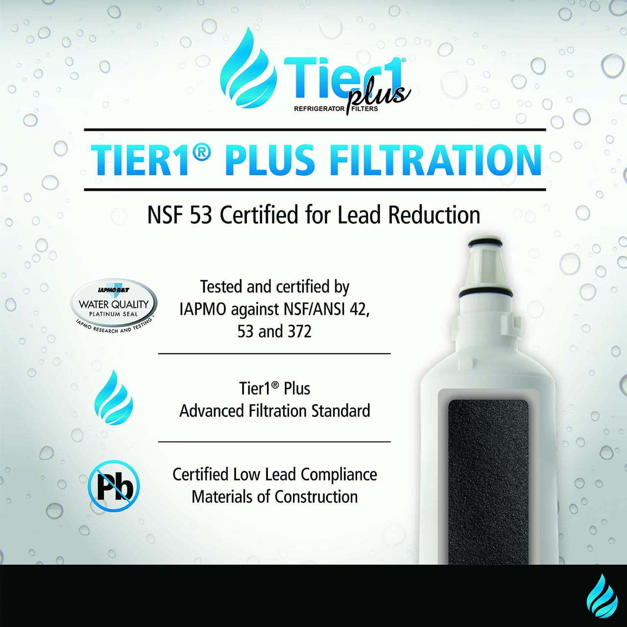 Tier1 Plus NSF 53&42 Certified Replacement 5231JA2006A / LT600P LG Comparable Refrigerator Water Filter Replacement, 6-Pack - Reduces 99% LEAD