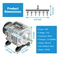 thumbnail image 2 of DaToo Aquarium Air Pump 18W 602 GPH 38L/min 6 Outlets Commercial Air Pumps For Fish Tank Hydroponic Systems Pond, 2 of 7