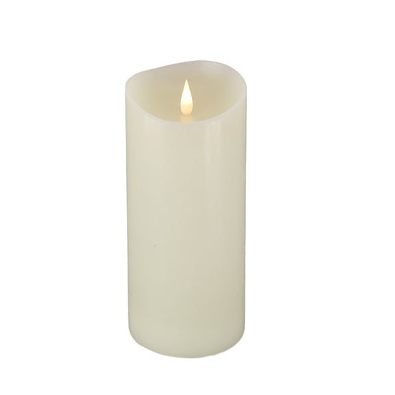 HGTV Home Collection Heritage Real Motion Real Motion Flameless Candle Ivory with Warm White LED Lights, 10 in